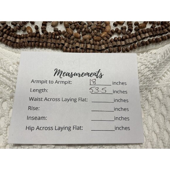 Sandra Darren Maxi Dress See Measurements Off White Beaded Neck Line Lace Lined - Picture 14 of 14